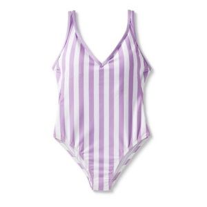 NWT | Women's V-Neck Over Shoulder High Leg One Piece Swimsuit | Kona Sol | PLUS